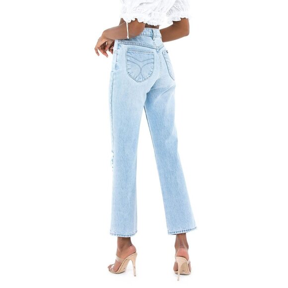 Rolla's Original Straight High Rise Jeans in Sunbleach Worn 28 Womens Denim Pant - Picture 2 of 15